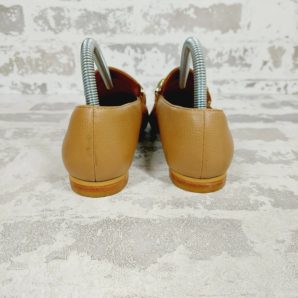NEW Linea Paolo Mabel Tan Faux Leather Pointed Toe Loafers M728